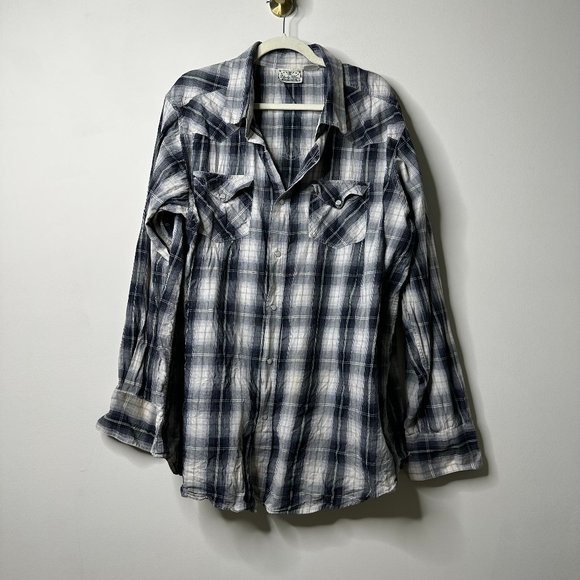 Other - Liberty Blues Plaid Snap Button Shirt Men's 2XL Tall